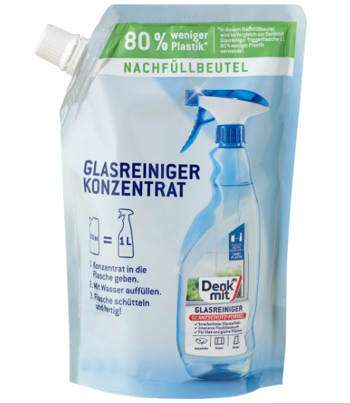 Концентрований засіб для миття скла та дзеркал Denkmit Glasreiniger (запаска) 333 мл