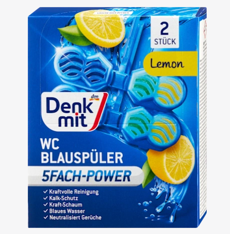 Туалетний блок для унітазу Denkmit Лимон, 2 шт