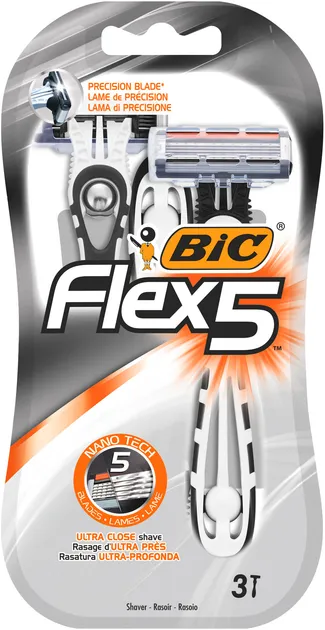 Одноразові станки для бриття BIC Flex 5 Dispo, 3 шт