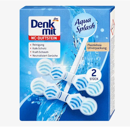 Туалетный блок для унитаза Denkmit WC Duftstein Aqua Splash, 2 шт.