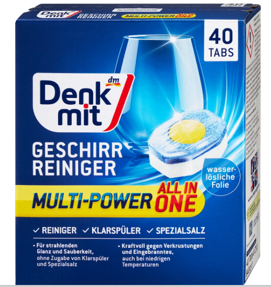 Таблетки Denkmit для посудомийної машини Multi-Power 12, 40 шт