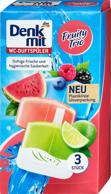 Туалетний блок Denkmit WC Duftspüler Fruity Trio, 3 шт