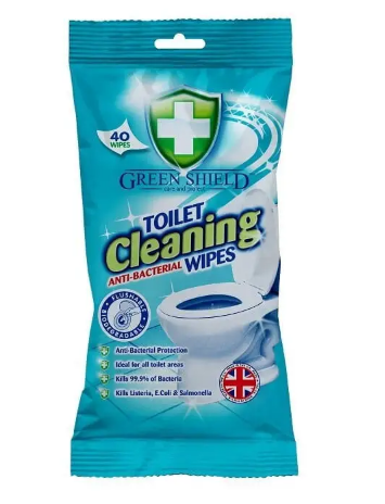 Дезінфікуючі вологі серветки Green Shield для унітазу 40 шт