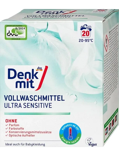 Порошок гіпоалергенний Denkmit Ultra Sensitiv для білого одягу 20 прань 1,35 кг