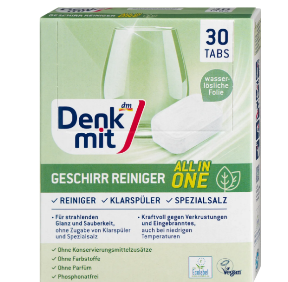 Таблетки Denkmit для посудомийної машини Nature, 30 шт