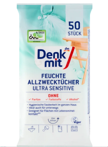 Влажные салфетки Denkmit для уборки Ultra Sensitive 50 шт