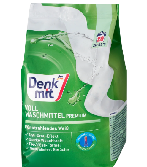 Пральний порошок для білої білизни Denkmit Vollwaschmittel 1.35 кг (20 прань)