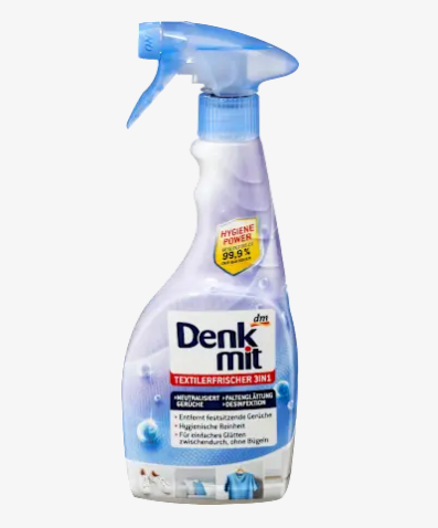 Разглаживающий спрей и дезинфицирующий освежитель Denkmit Textilerfrischer Faltenglatt 3in1 для текстиля, 500 мл