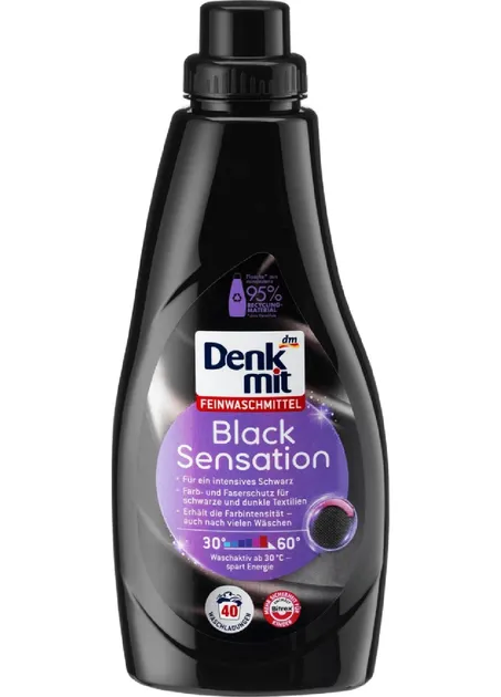 Гель для прання Denkmit для чорних та темних речей Black Sensation, 1л (40 прань)