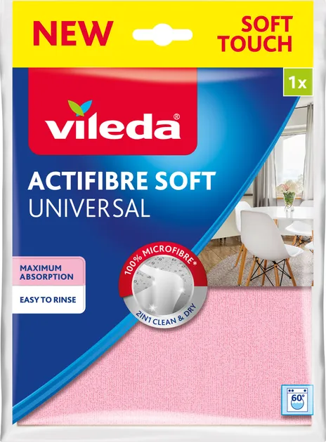 Серветка VILEDA Soft Actifibre універсальна рожева
