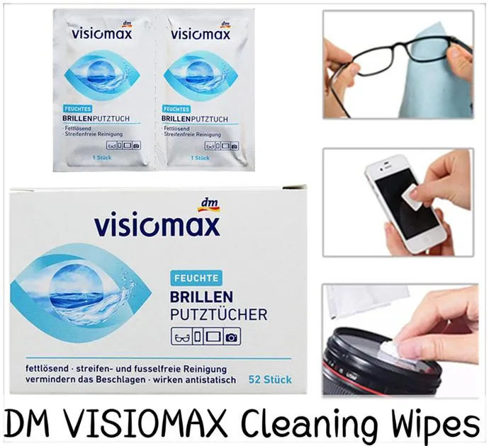 Салфетки влажные для очков Visiomax Denkmit Brillenputztücher, 52шт