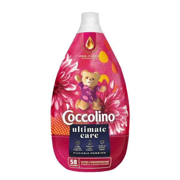 Парфумований ополіскувач для одягу Coccolino Intense Fuschia passion, 58 прань, 870 мл