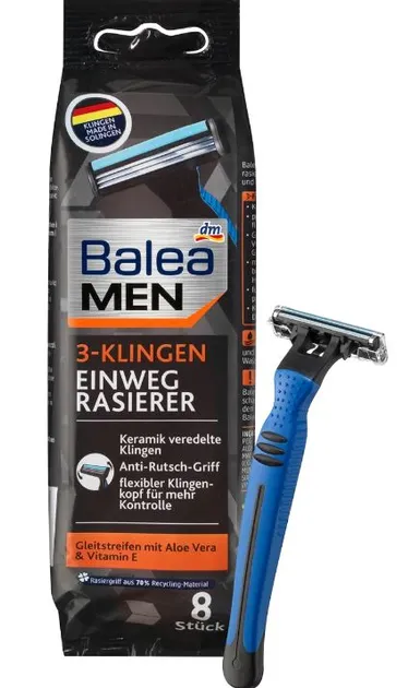 Бритви одноразові чоловічі Balea Men 3-Klingen Einwegrasierer на 3 леза 8шт/уп