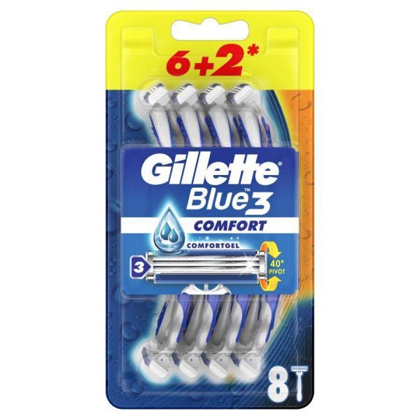 Одноразові станки Gillette Blue 3 Plus Comfort, 8 шт