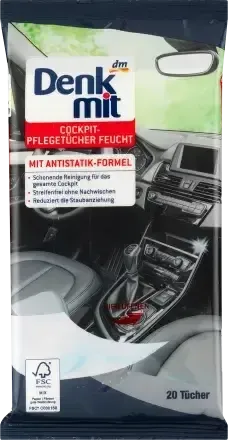 Серветки Denkmit для салону автомобіля,  20 шт