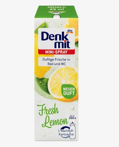 Міні-спрей освіжувач повітря Denkmit Lufterfrischer Лимон змінний блок, 25 мл