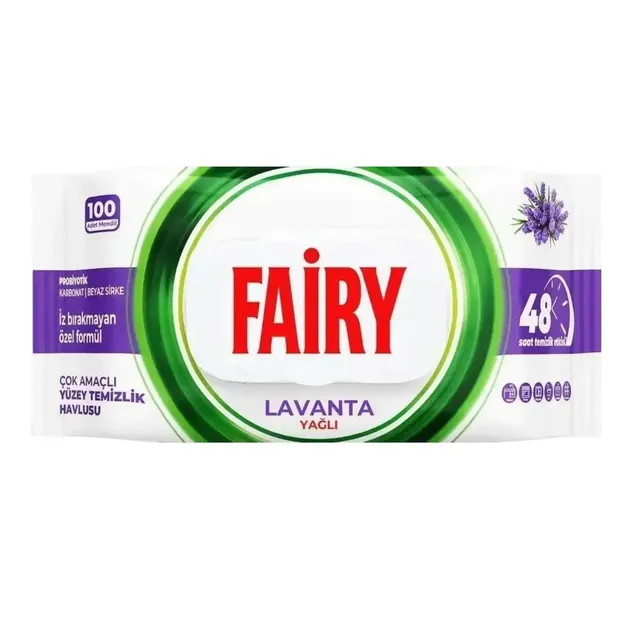 Универсальные влажные салфетки Fairy для уборки с ароматом лаванды 100 шт