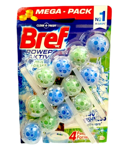 Туалетні блоки для унітазу Bref  Power Activ Juice Lemon. 3 шт x 50 г Лимон