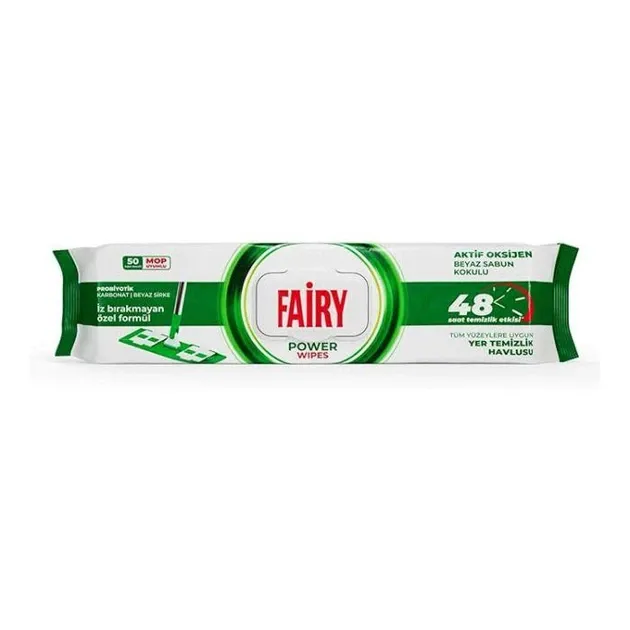 Вологі серветки для миття підлоги Fairy Power Wipes 50 шт