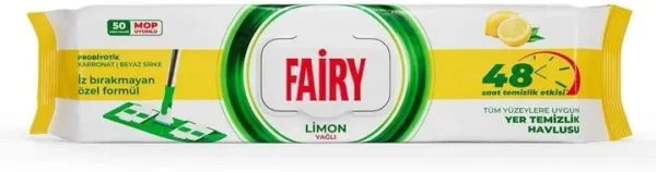 Вологі серветки для прибирання підлоги Fairy Lemon 50 шт