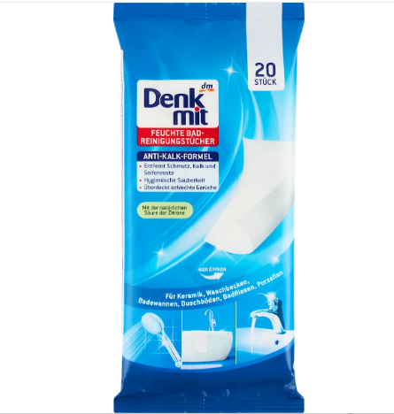 Влажные салфетки Denkmit для ванной комнаты Feuchte Reinigungstücher Bad, 20 шт