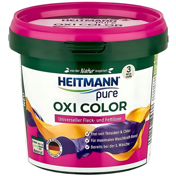Кисневий порошок для видалення плям + підсилювач для прання Heitmann Pure Color Oxi Stain Remover Powder 500g