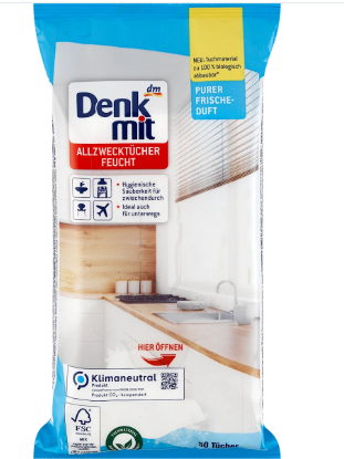 Серветки для прибирання Denkmit Pure Frische, 50 шт