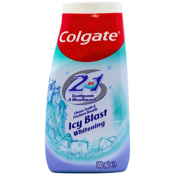 Зубна паста та рідина для полоскання Colgate 2in1 Icy Blast Toothpaste 100ml