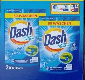 Капсули для прання Dash Alpen Frische Washing Caps, 120шт